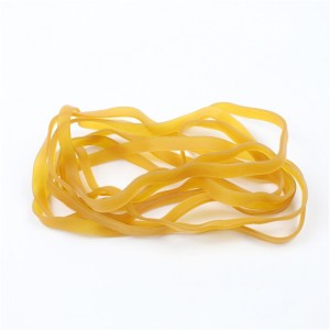 Tillverkare skräddarsydda förlängda och vidgade gummiband gula genomskinliga hög elasticitet inte lätt att bryta stora gummiband