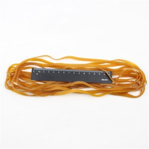 Tillverkare anpassade förlängda och breddade gummiband gula genomskinliga höga elasticitet inte lätt att bryta över storlek gummiband